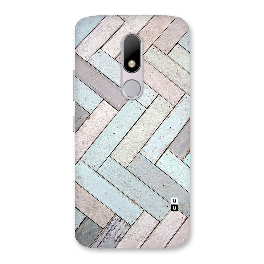 Wooden ZigZag Design Back Case for Moto M