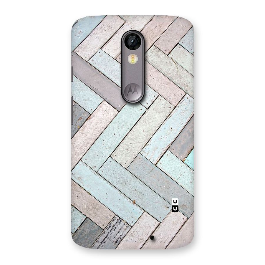 Wooden ZigZag Design Back Case for Moto X Force
