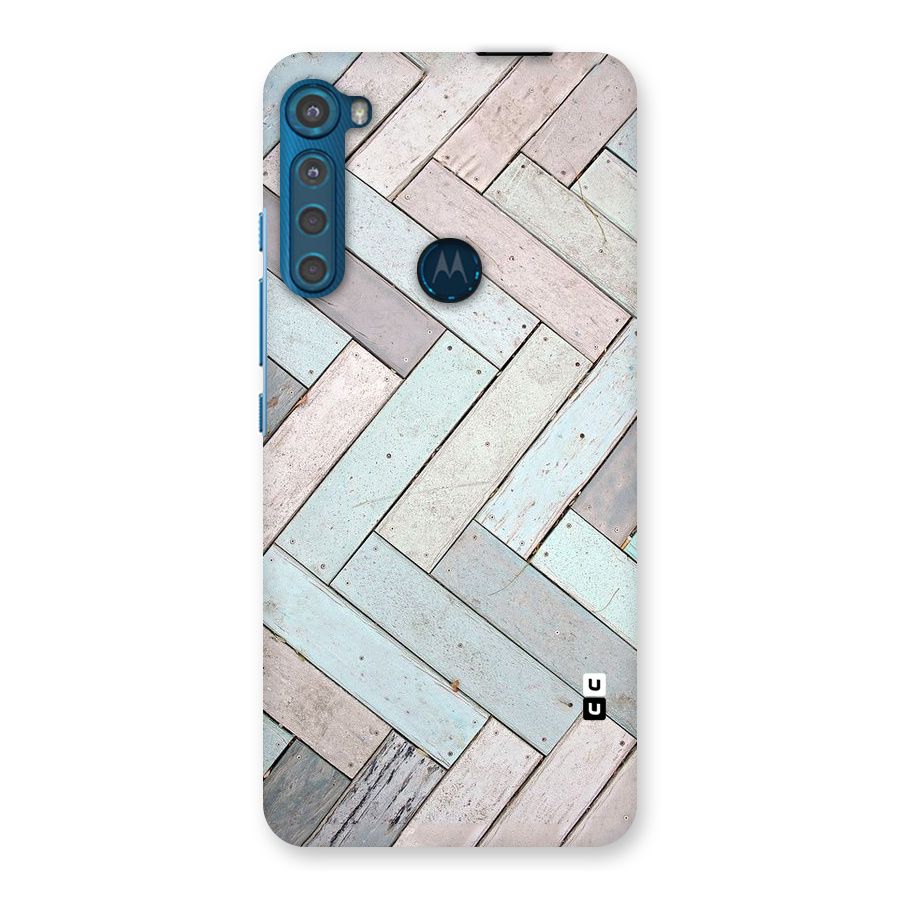 Wooden ZigZag Design Back Case for Motorola One Fusion Plus
