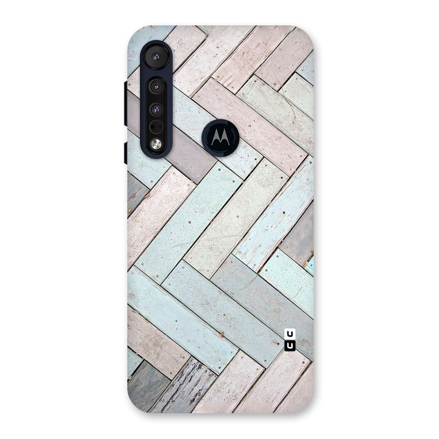 Wooden ZigZag Design Back Case for Motorola One Macro