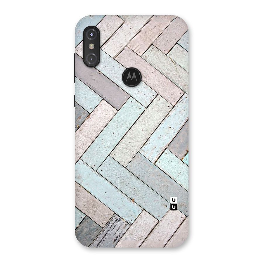 Wooden ZigZag Design Back Case for Motorola One Power