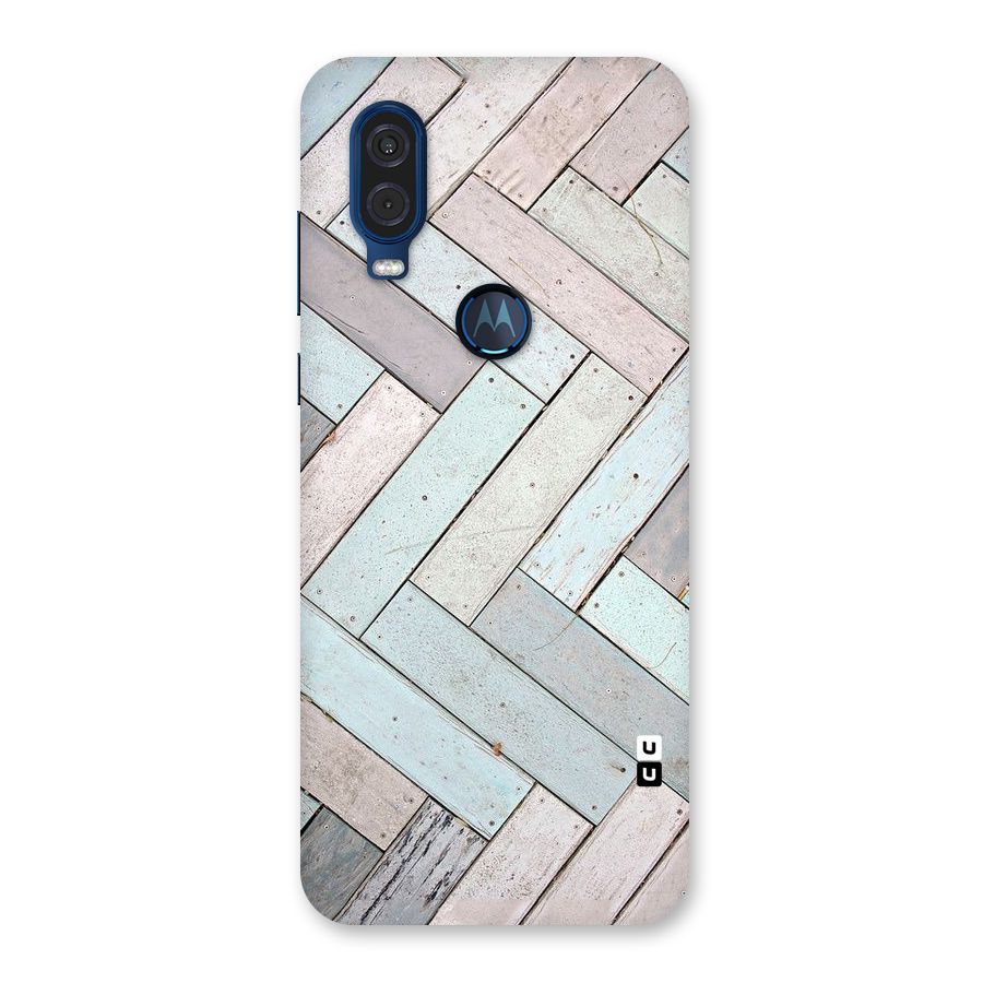 Wooden ZigZag Design Back Case for Motorola One Vision