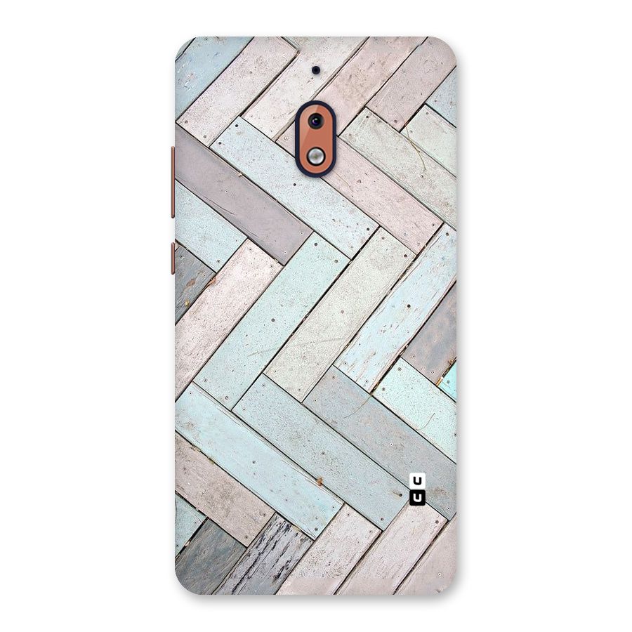 Wooden ZigZag Design Back Case for Nokia 2.1