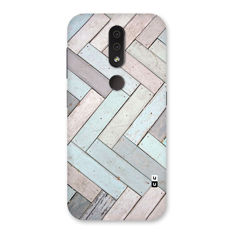 Wooden ZigZag Design Back Case for Nokia 4.2