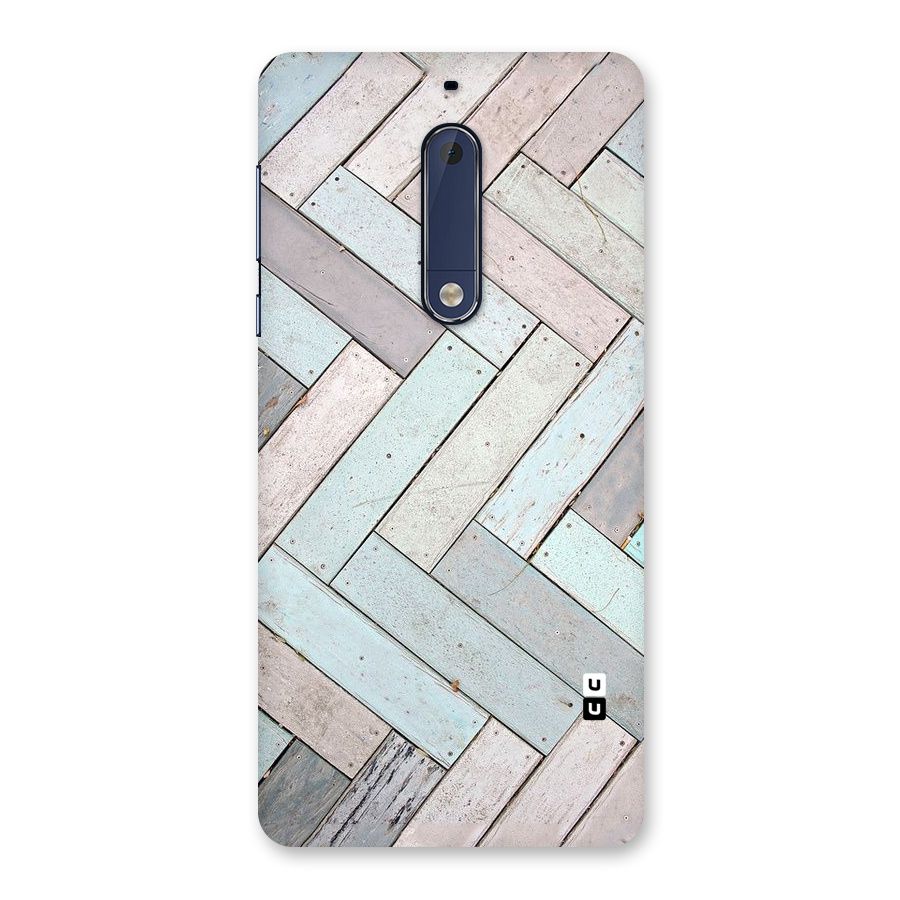Wooden ZigZag Design Back Case for Nokia 5