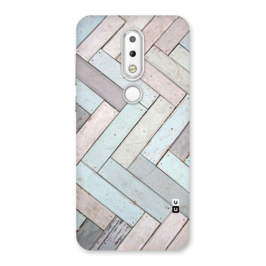 Wooden ZigZag Design Back Case for Nokia 6.1 Plus