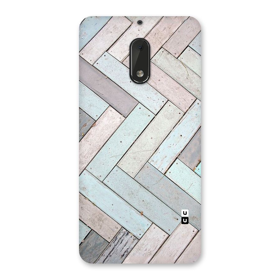 Wooden ZigZag Design Back Case for Nokia 6