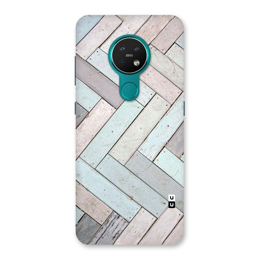 Wooden ZigZag Design Back Case for Nokia 7.2