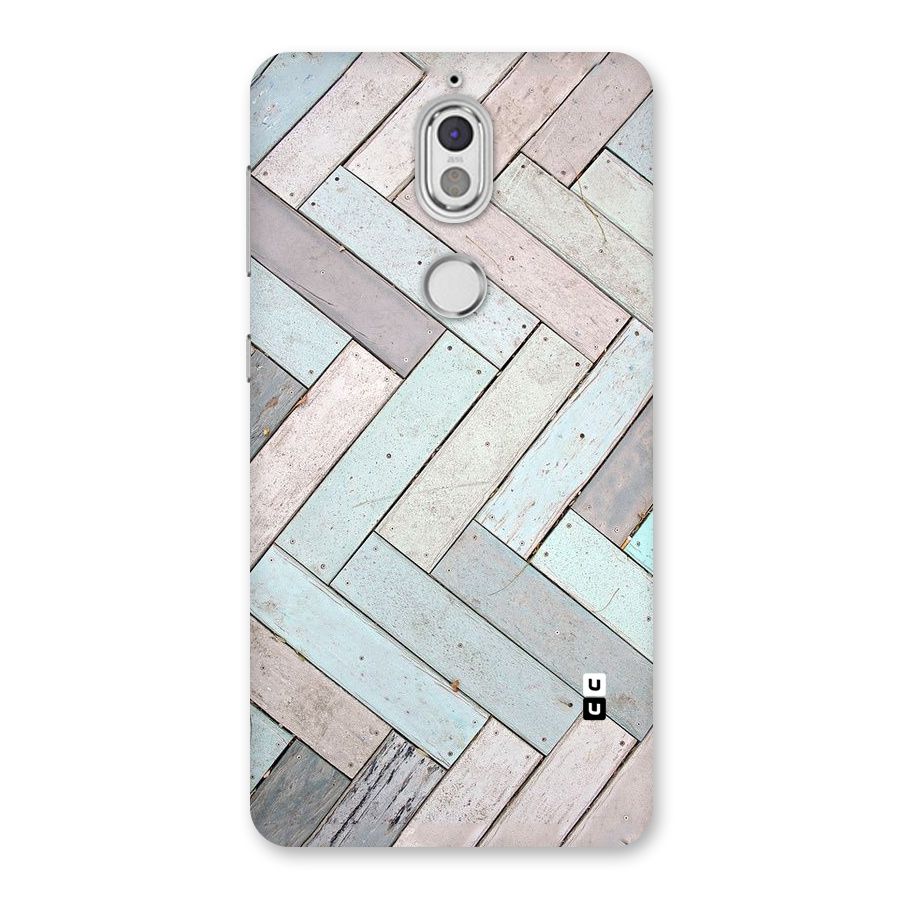 Wooden ZigZag Design Back Case for Nokia 7