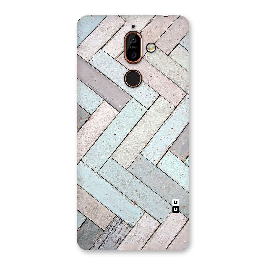 Wooden ZigZag Design Back Case for Nokia 7 Plus