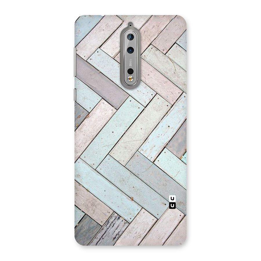 Wooden ZigZag Design Back Case for Nokia 8