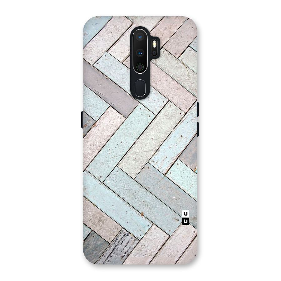 Wooden ZigZag Design Back Case for Oppo A5 (2020)