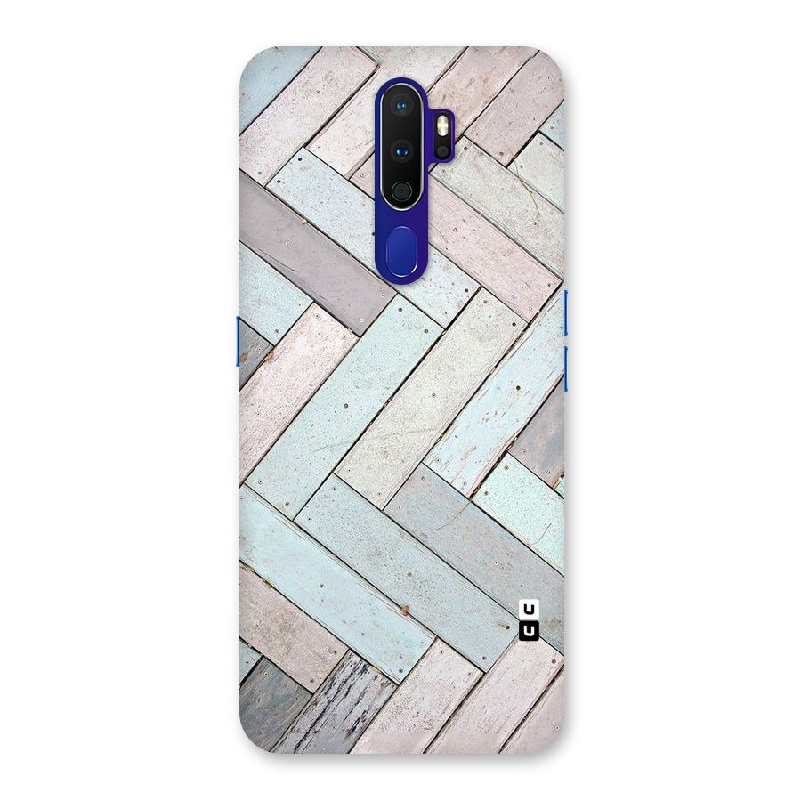 Wooden ZigZag Design Back Case for Oppo A9 (2020)