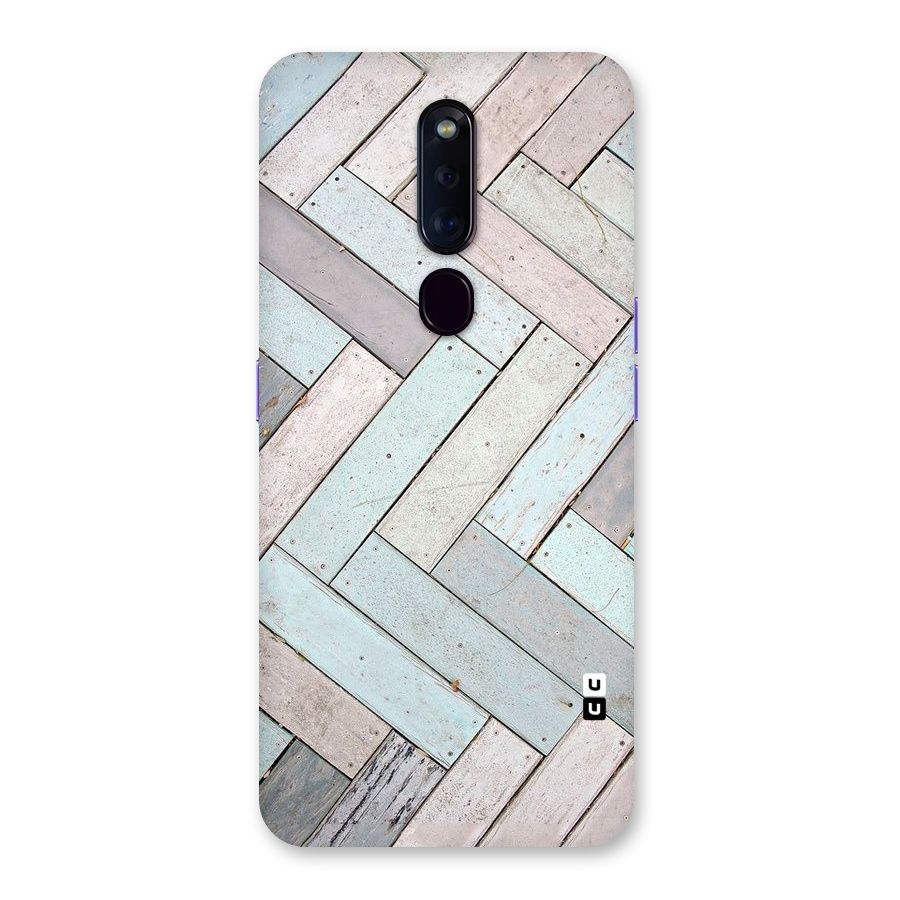 Wooden ZigZag Design Back Case for Oppo F11 Pro