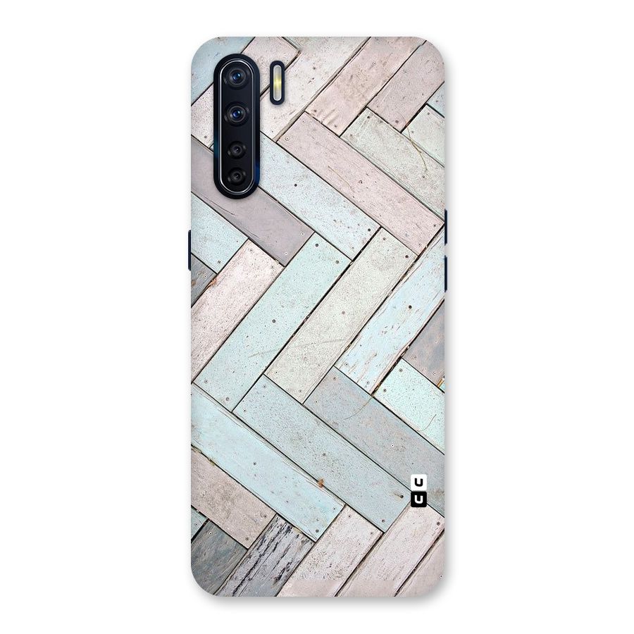 Wooden ZigZag Design Back Case for Oppo F15
