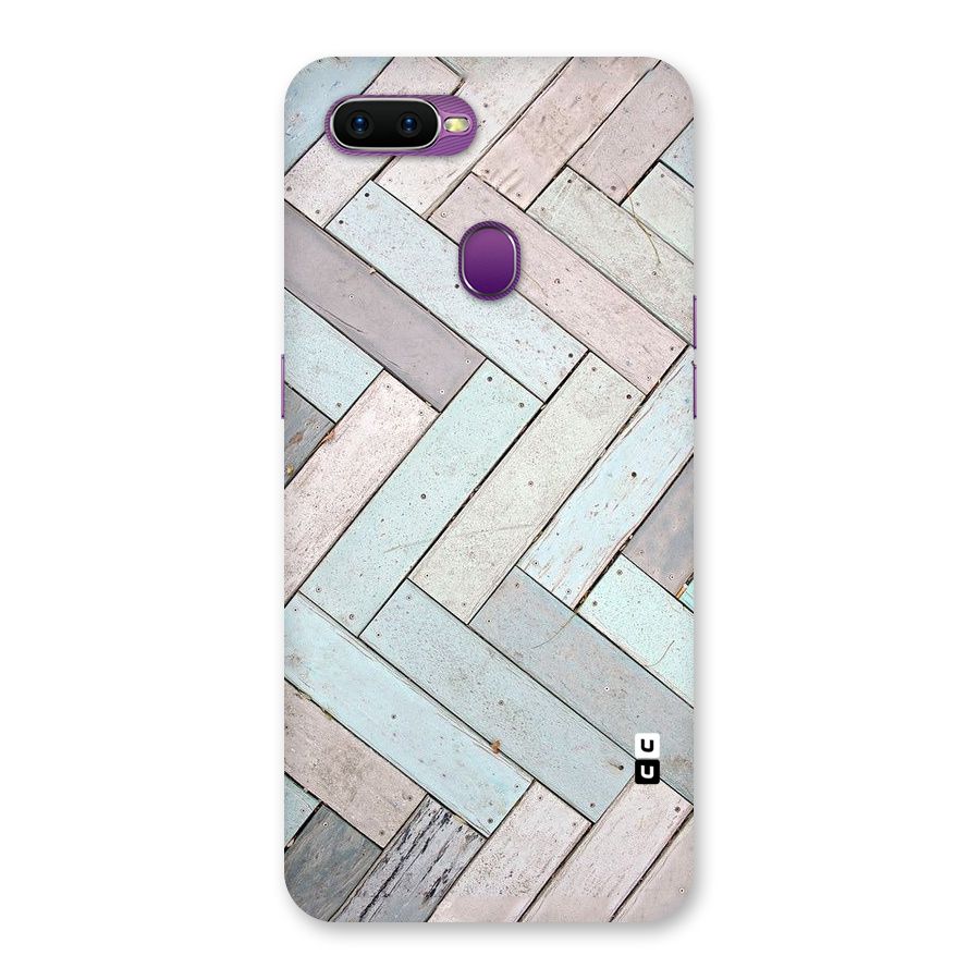 Wooden ZigZag Design Back Case for Oppo F9