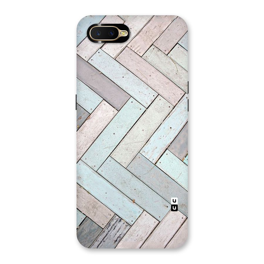 Wooden ZigZag Design Back Case for Oppo K1