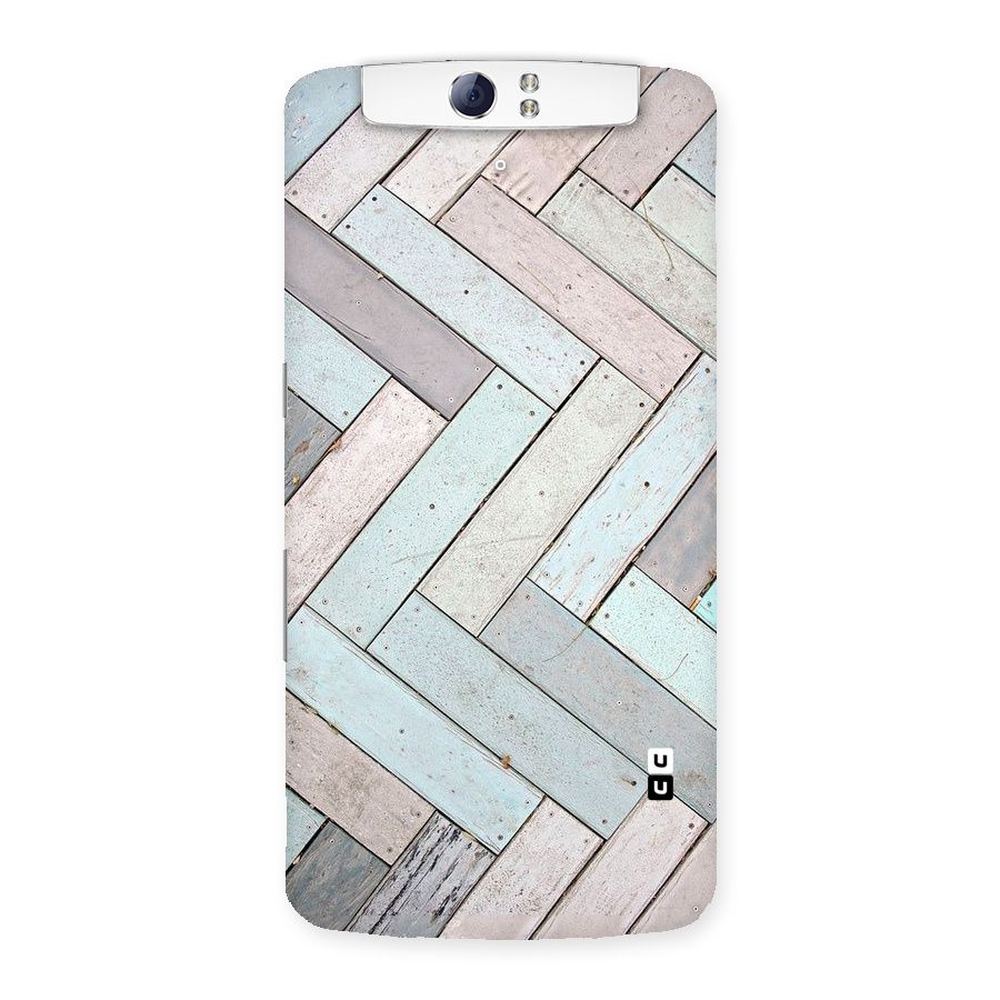Wooden ZigZag Design Back Case for Oppo N1