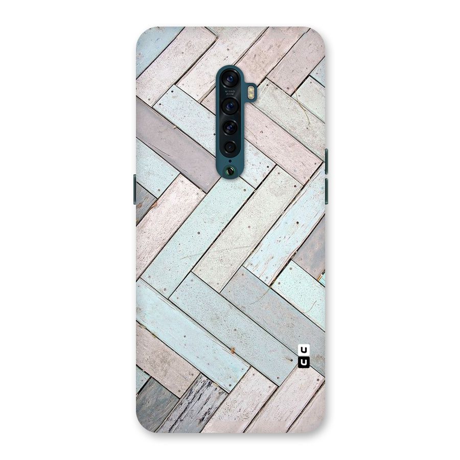 Wooden ZigZag Design Back Case for Oppo Reno2