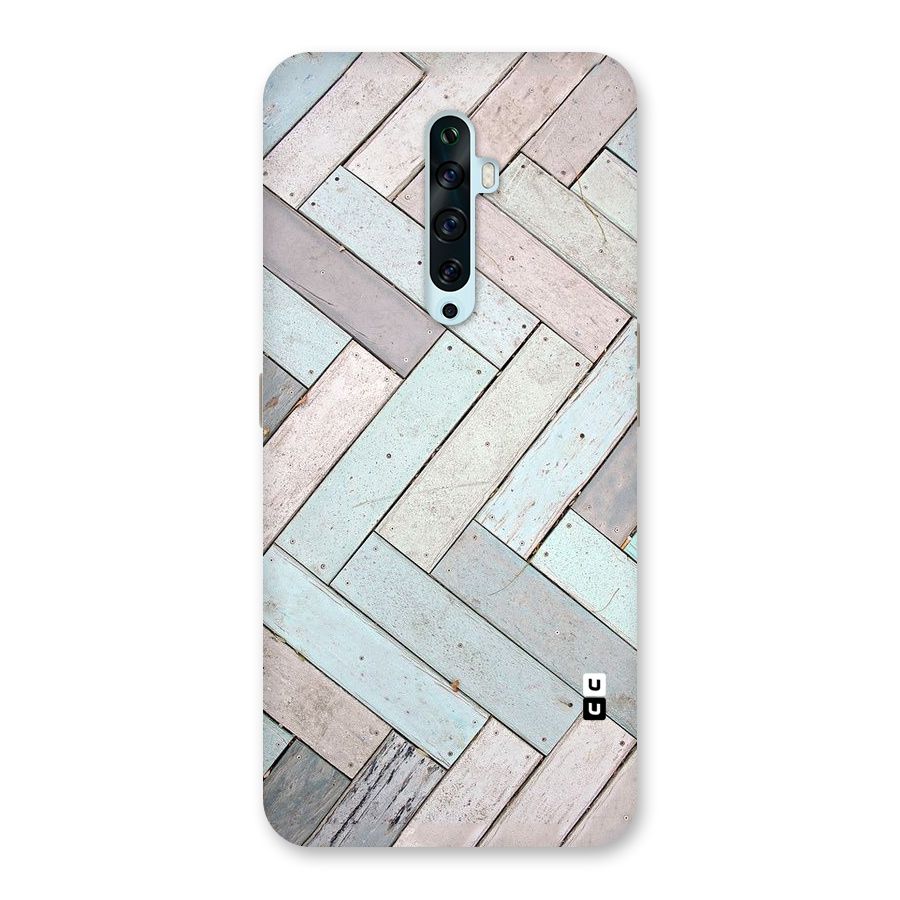 Wooden ZigZag Design Back Case for Oppo Reno2 F