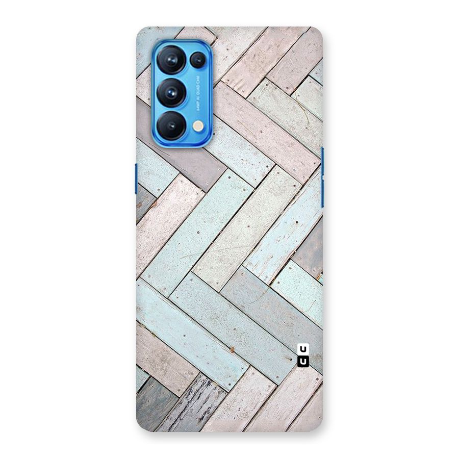 Wooden ZigZag Design Back Case for Oppo Reno5 Pro 5G