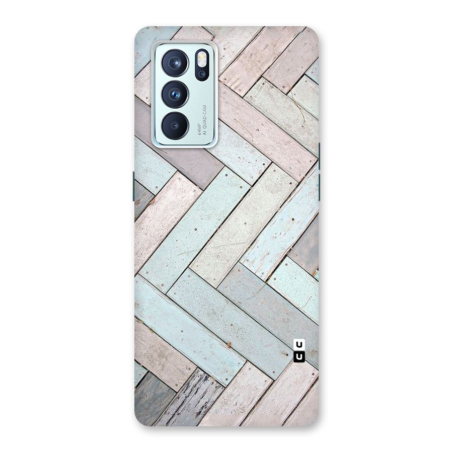 Wooden ZigZag Design Back Case for Oppo Reno6 Pro 5G