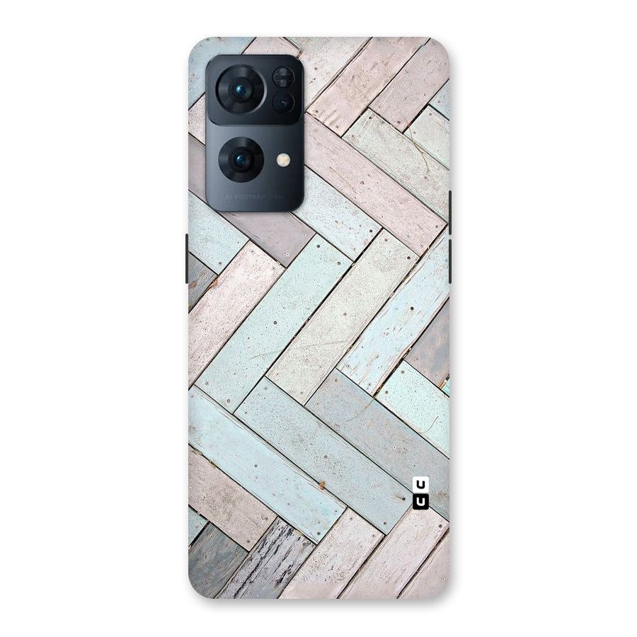Wooden ZigZag Design Back Case for Oppo Reno7 Pro 5G