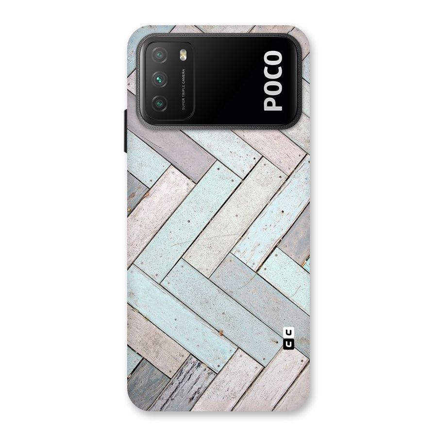 Wooden ZigZag Design Back Case for Poco M3
