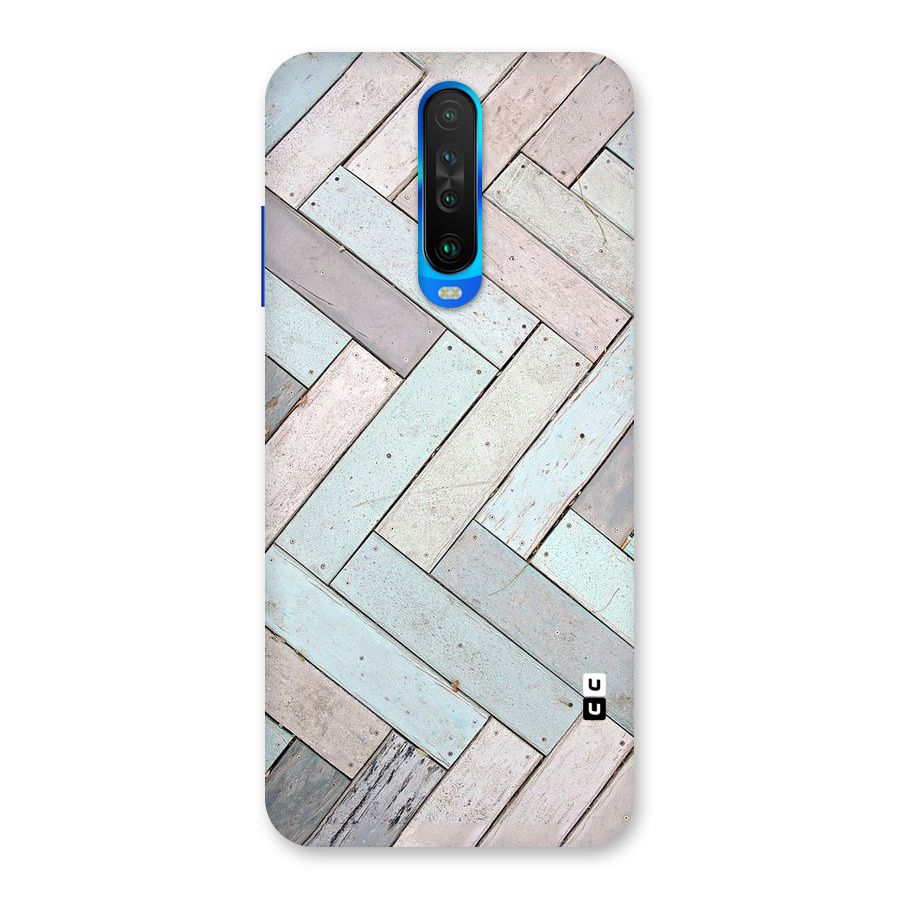 Wooden ZigZag Design Back Case for Poco X2