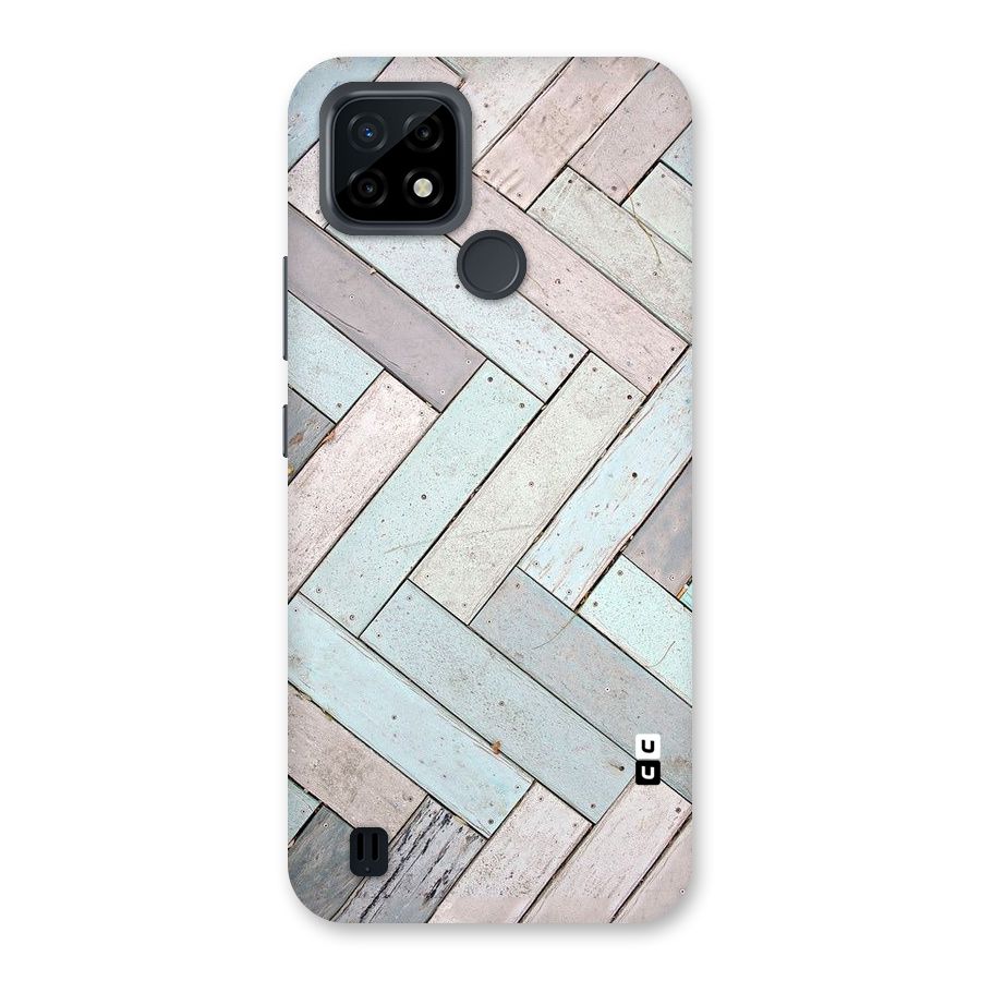 Wooden ZigZag Design Back Case for Realme C21