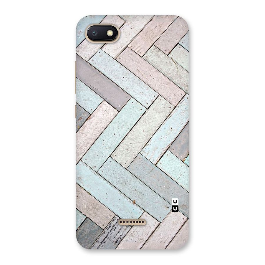 Wooden ZigZag Design Back Case for Redmi 6A