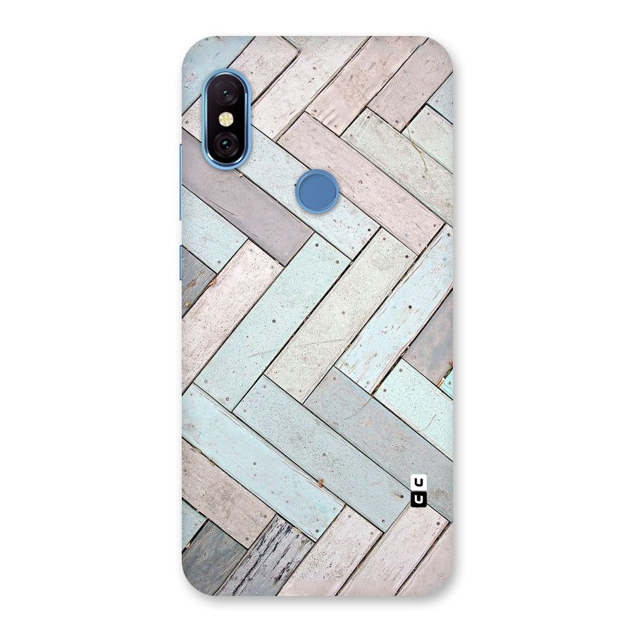 Wooden ZigZag Design Back Case for Redmi Note 6 Pro