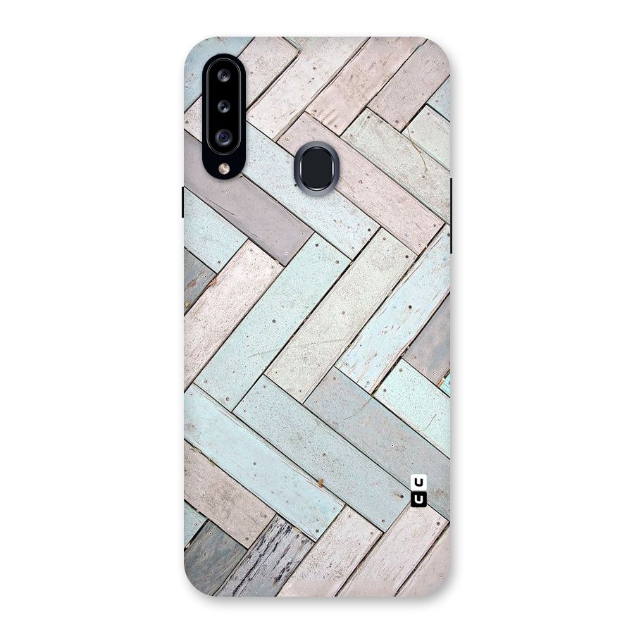 Wooden ZigZag Design Back Case for Samsung Galaxy A20s