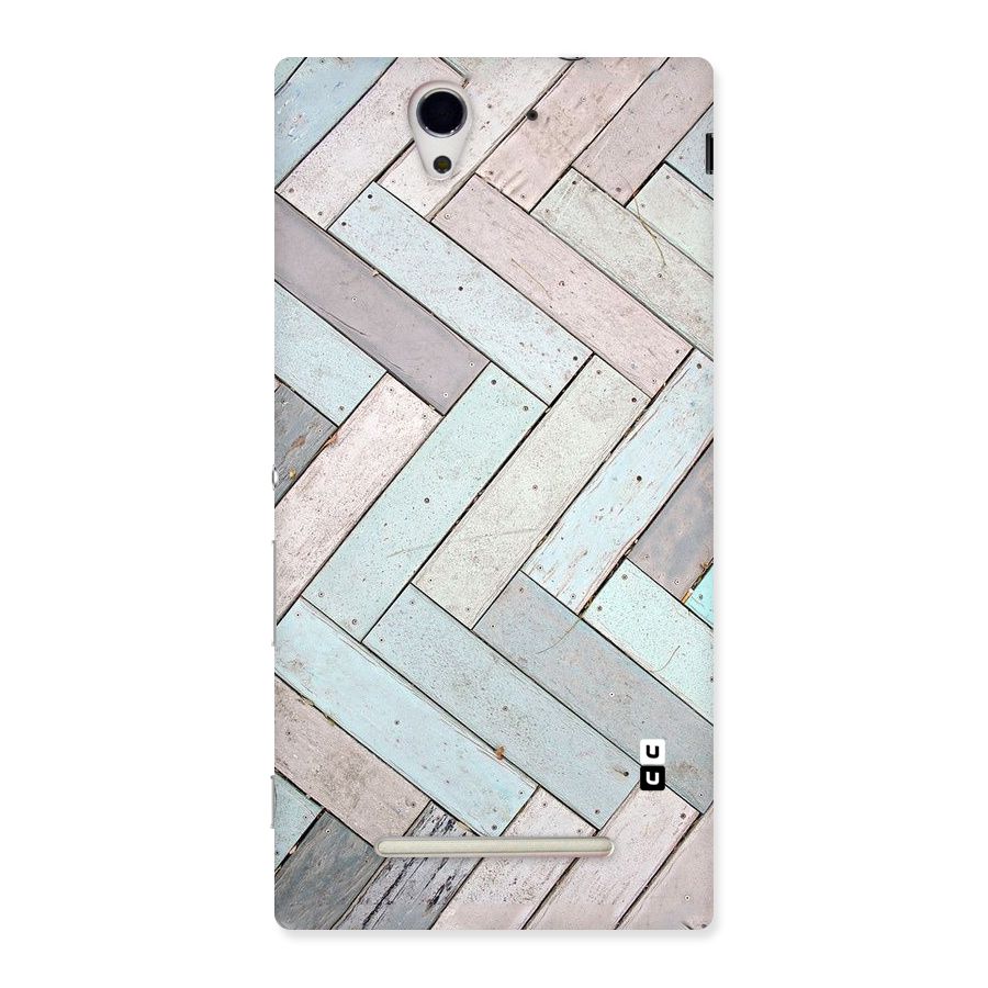 Wooden ZigZag Design Back Case for Sony Xperia C3