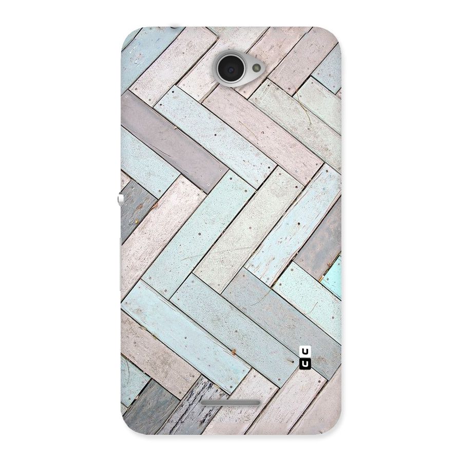 Wooden ZigZag Design Back Case for Sony Xperia E4