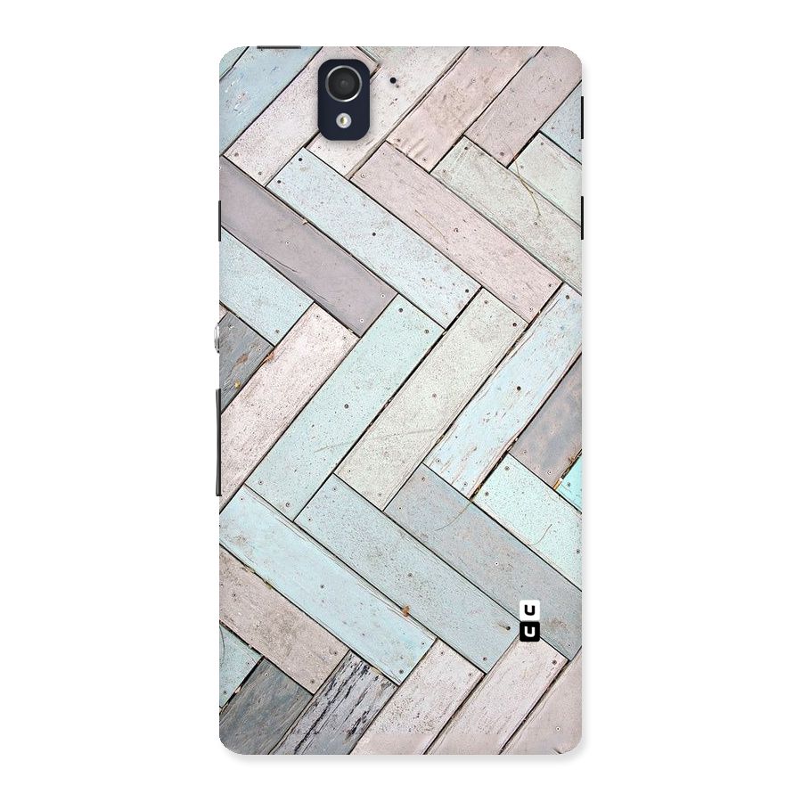 Wooden ZigZag Design Back Case for Sony Xperia Z