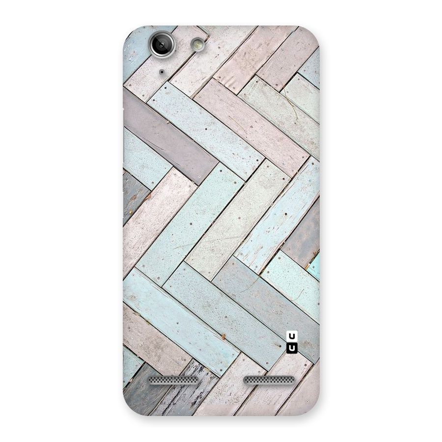 Wooden ZigZag Design Back Case for Vibe K5
