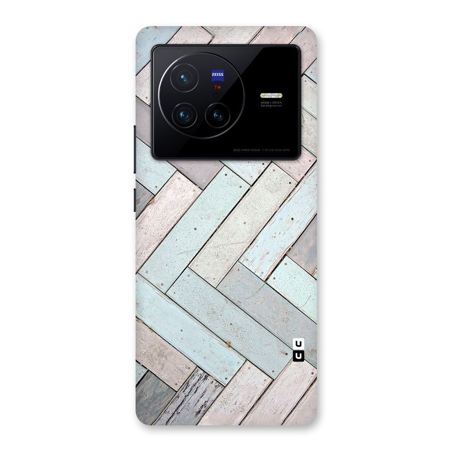 Wooden ZigZag Design Back Case for Vivo X80