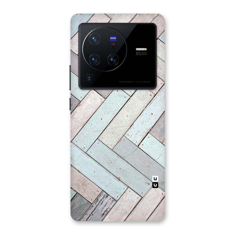 Wooden ZigZag Design Back Case for Vivo X80 Pro