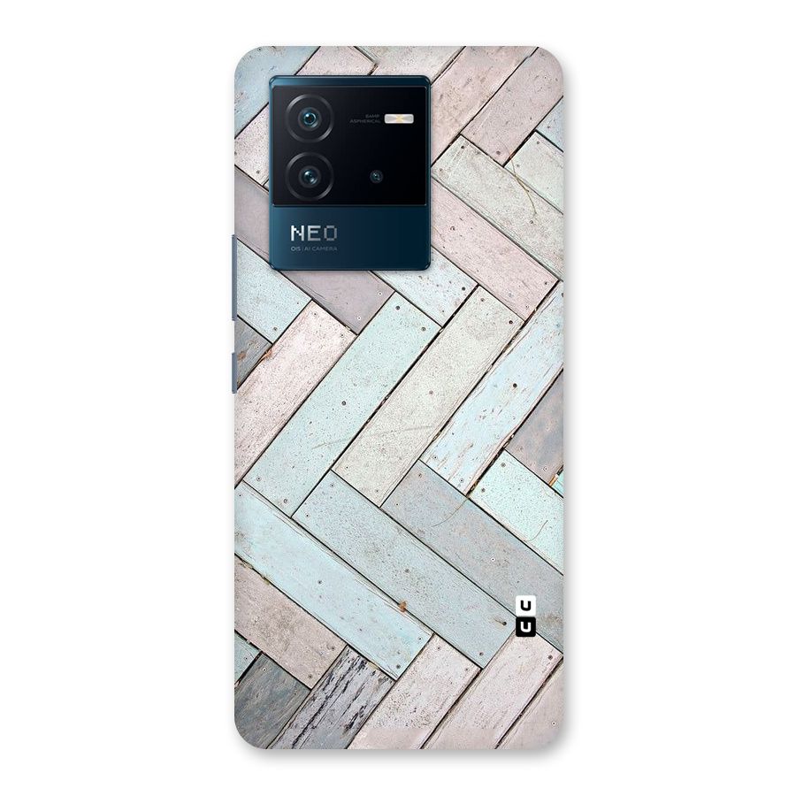 Wooden ZigZag Design Back Case for Vivo iQOO Neo 6 5G