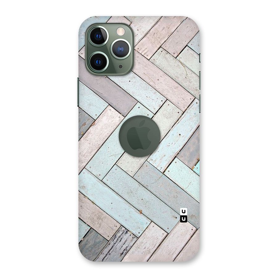 Wooden ZigZag Design Back Case for iPhone 11 Pro Logo  Cut