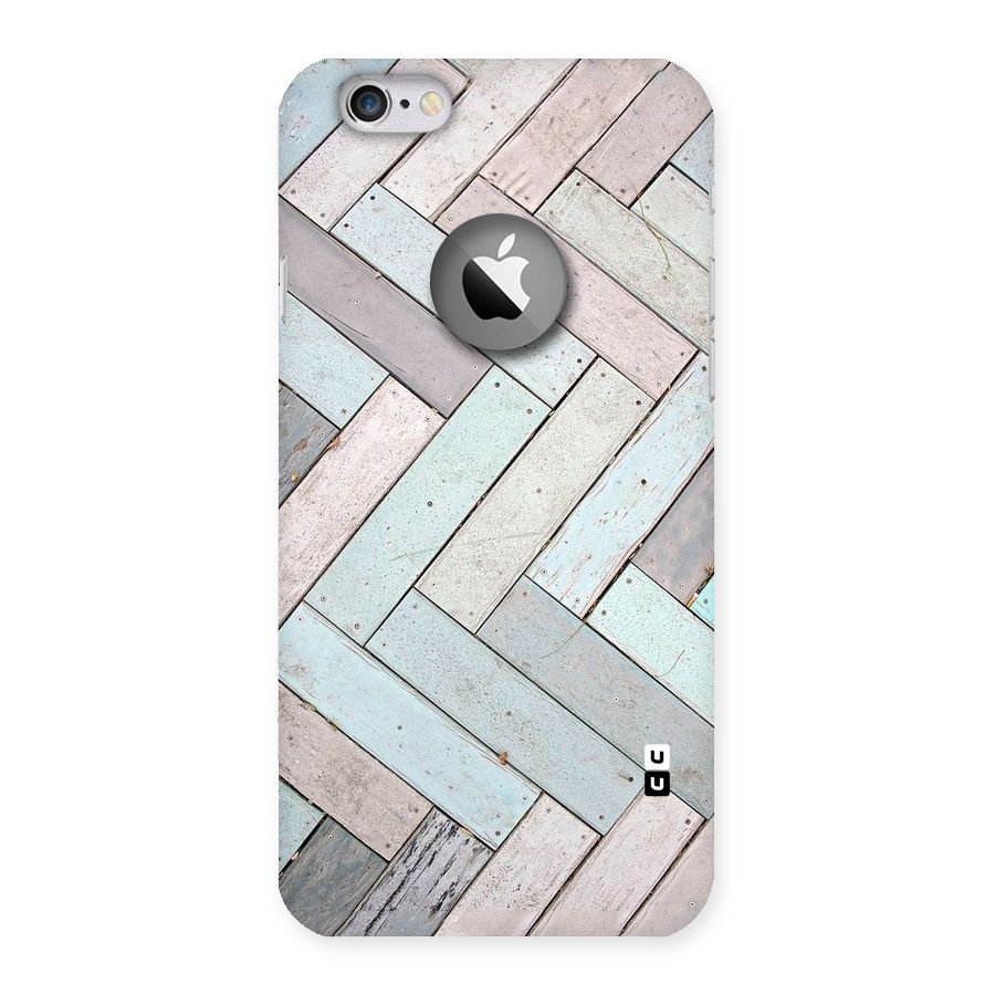 Wooden ZigZag Design Back Case for iPhone 6 Logo Cut
