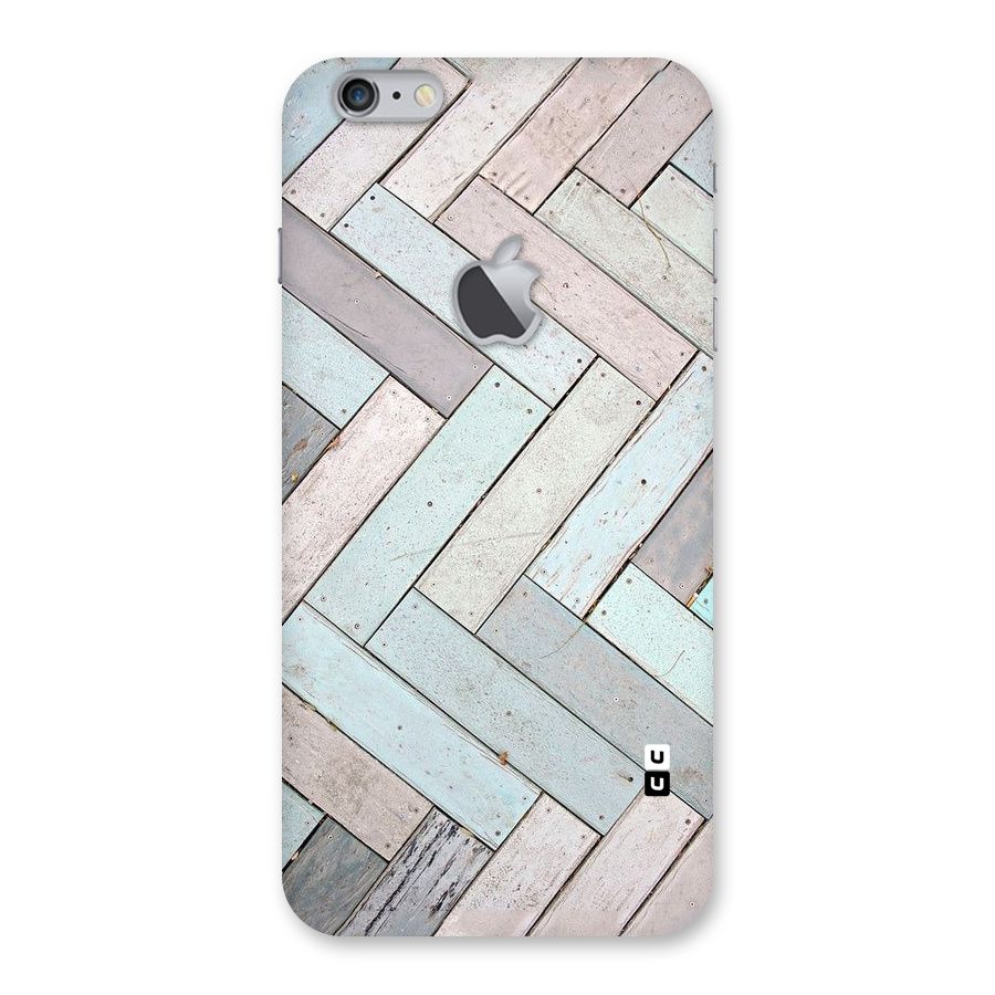 Wooden ZigZag Design Back Case for iPhone 6 Plus 6S Plus Logo Cut