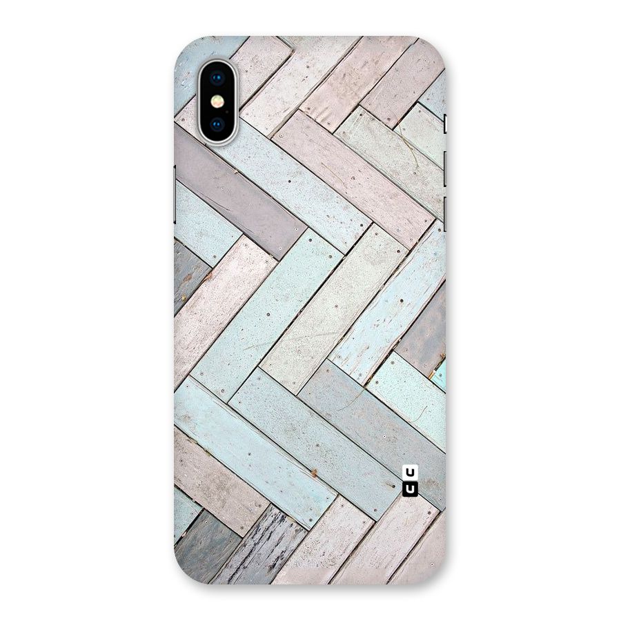 Wooden ZigZag Design Back Case for iPhone XS