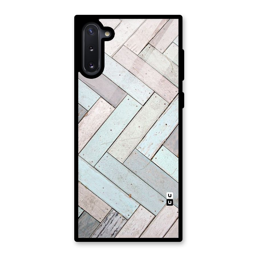 Wooden ZigZag Design Glass Back Case for Galaxy Note 10