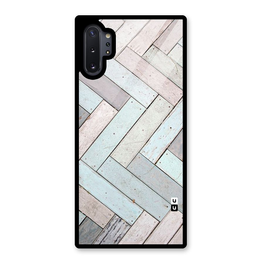 Wooden ZigZag Design Glass Back Case for Galaxy Note 10 Plus