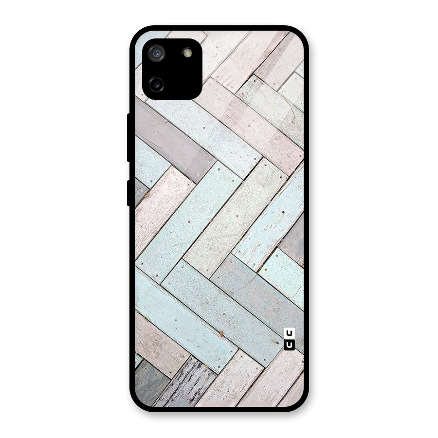 Wooden ZigZag Design Glass Back Case for Realme C11