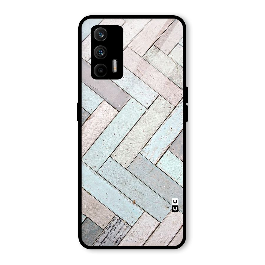 Wooden ZigZag Design Glass Back Case for Realme GT 5G