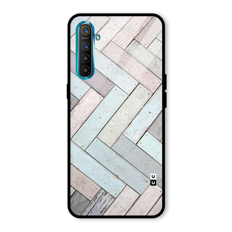 Wooden ZigZag Design Glass Back Case for Realme X2