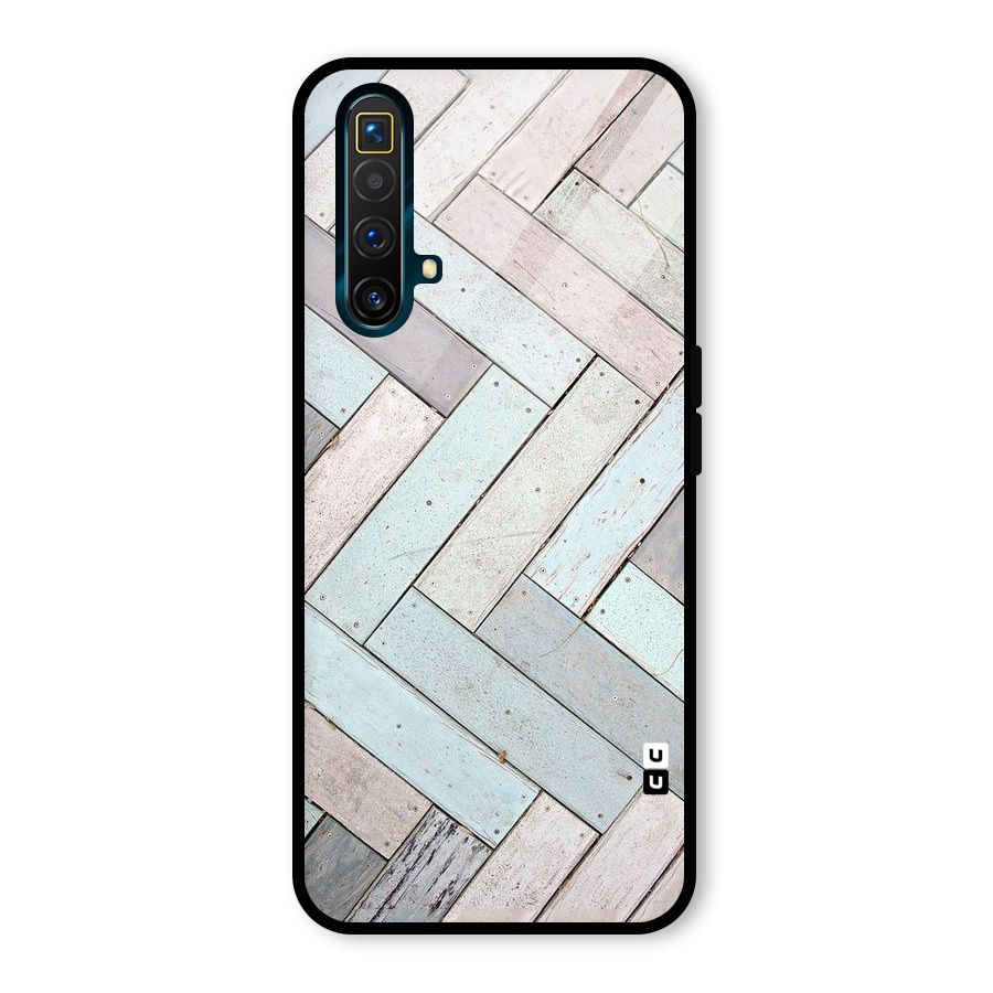 Wooden ZigZag Design Glass Back Case for Realme X3